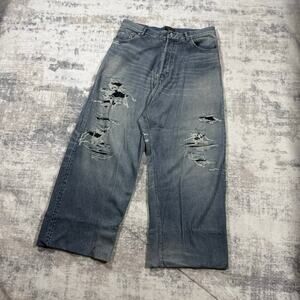 Authentic Balenciaga Trompe Loeil Baggy Jean Sweatpants 36